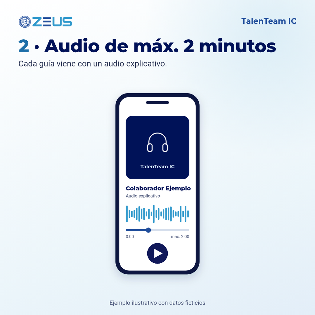 Reproductor con el audio explicativo de la guía, máximo 2 minutos